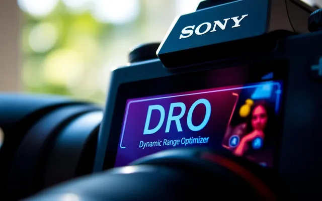 Menu aparatu Sony z ustawieniami DRO
