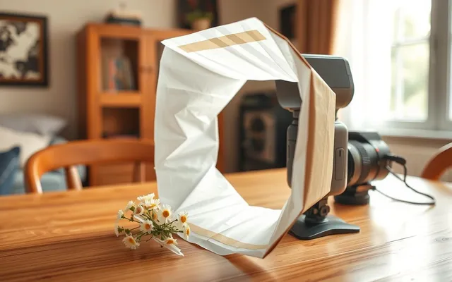 Lampa błyskowa z założonym dyfuzorem